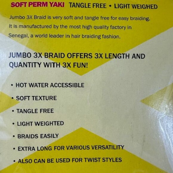 Set of 3 Vivica A. Fox 84" Jumbo 3X Perm Yaki Express Color 4 Braiding Hair - Picture 8 of 13